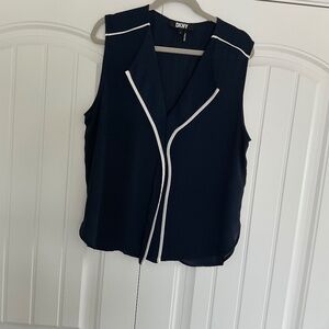 DKNY Sleeveless  XL Blue Blouse